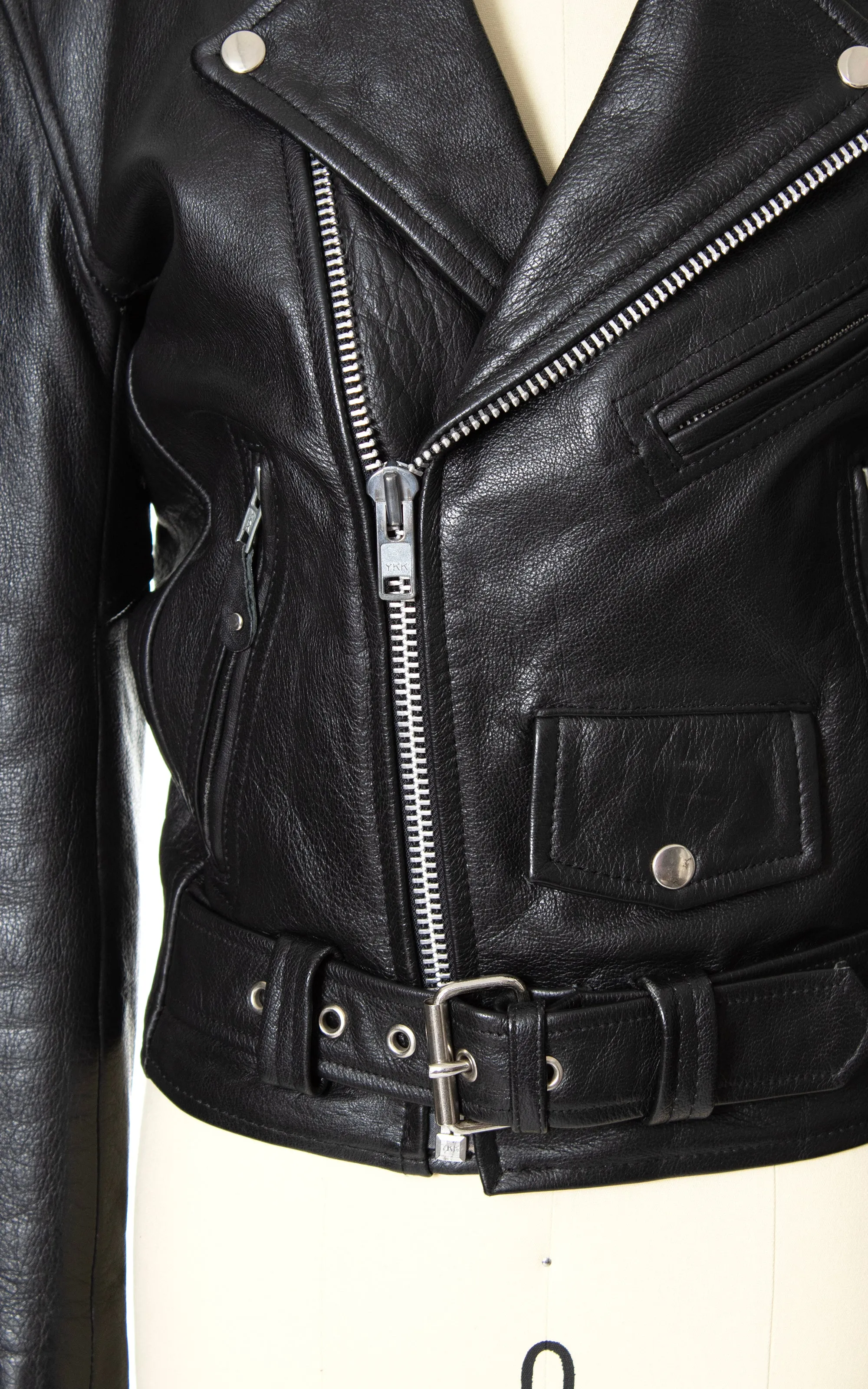 1980s Black Leather Moto Jacket | x-small/small