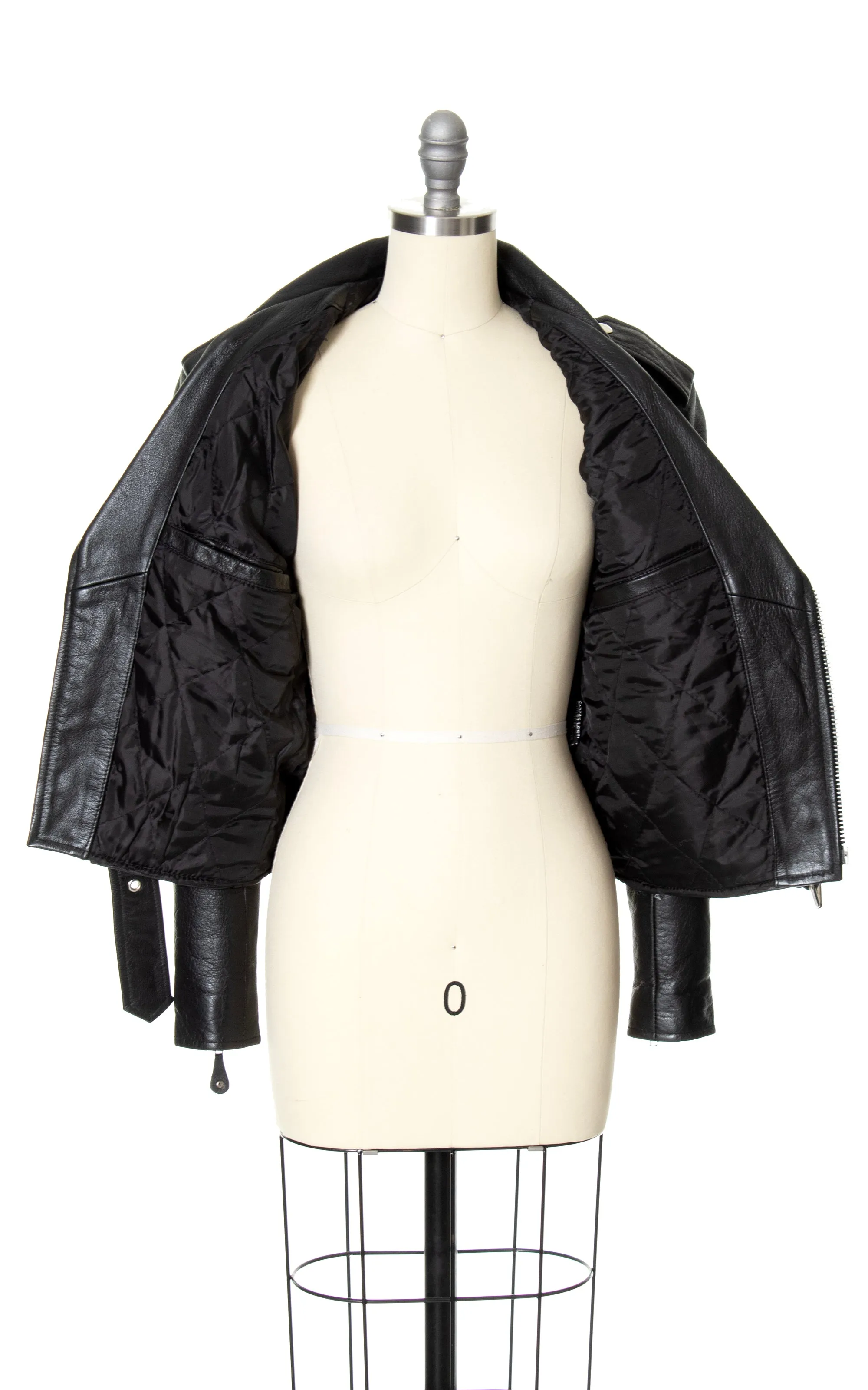 1980s Black Leather Moto Jacket | x-small/small