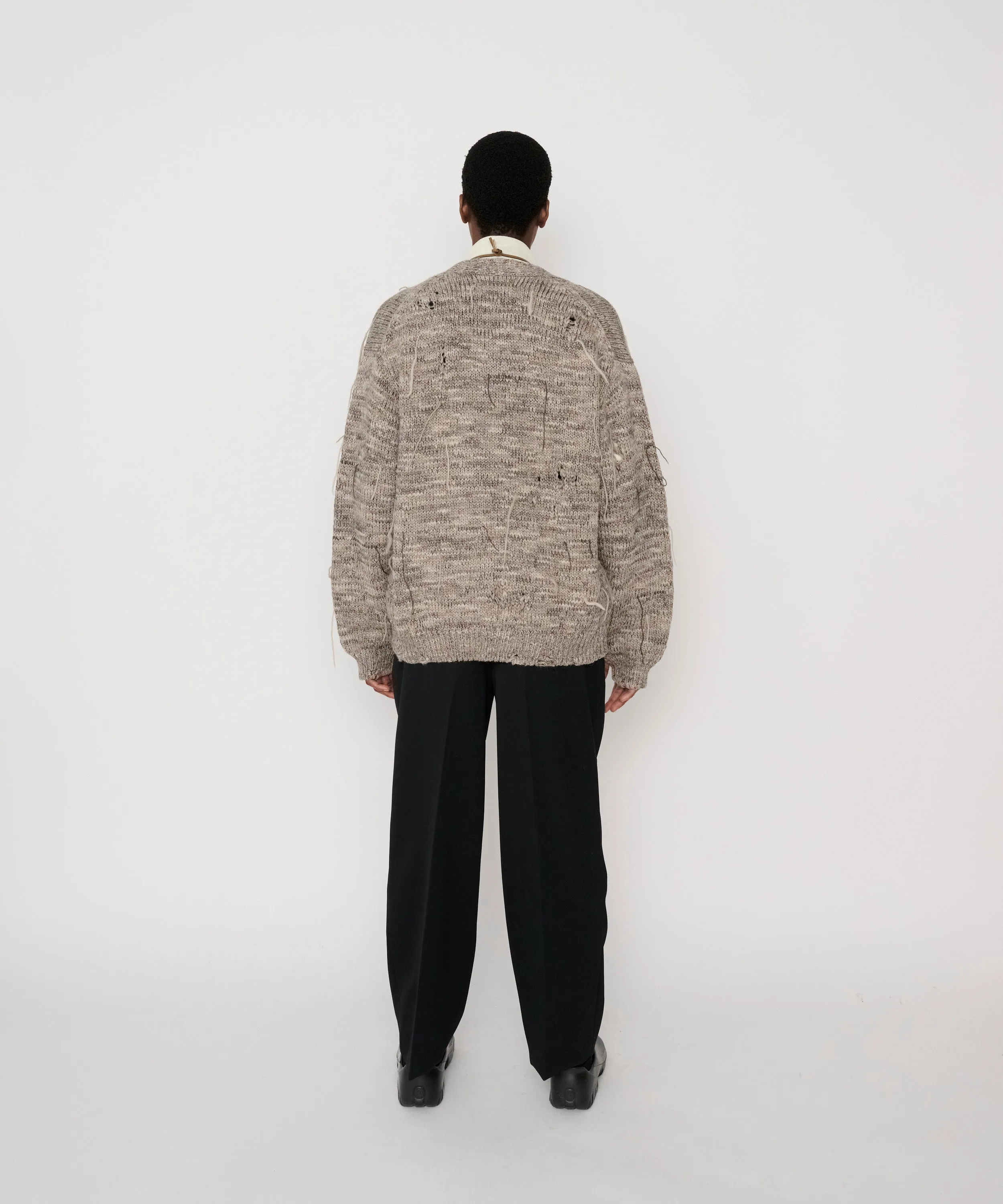 24WPT-#541 WOOL DOESKIN BELTED TWO TUCK SLACKS