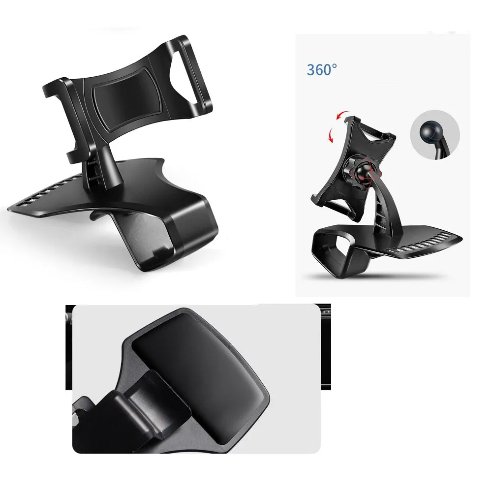 3 in 1 Car GPS Smartphone Holder: Dashboard / Visor Clamp   AC Grid Clip for Sharp Aquos P1 / P1X (2016) - Black