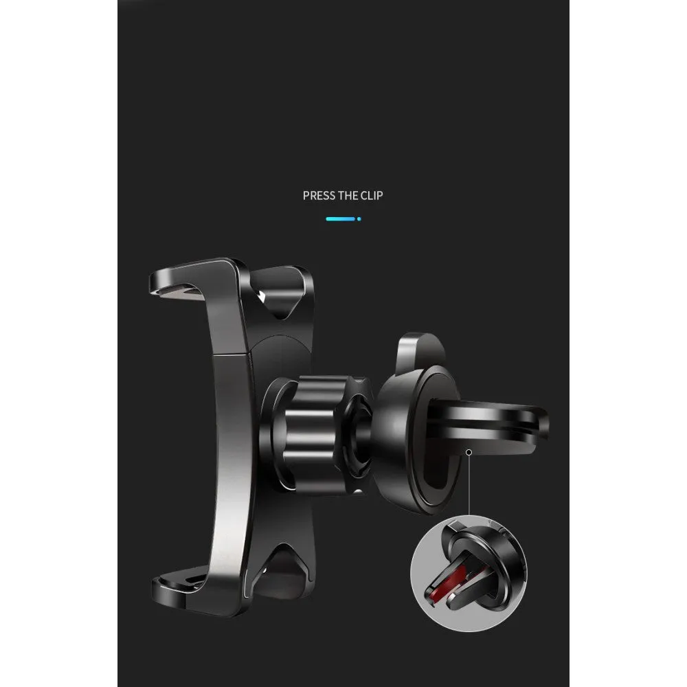 3 in 1 Car GPS Smartphone Holder: Dashboard / Visor Clamp   AC Grid Clip for Sharp Aquos P1 / P1X (2016) - Black