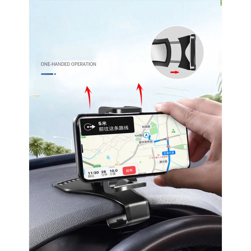 3 in 1 Car GPS Smartphone Holder: Dashboard / Visor Clamp   AC Grid Clip for Sharp Aquos P1 / P1X (2016) - Black