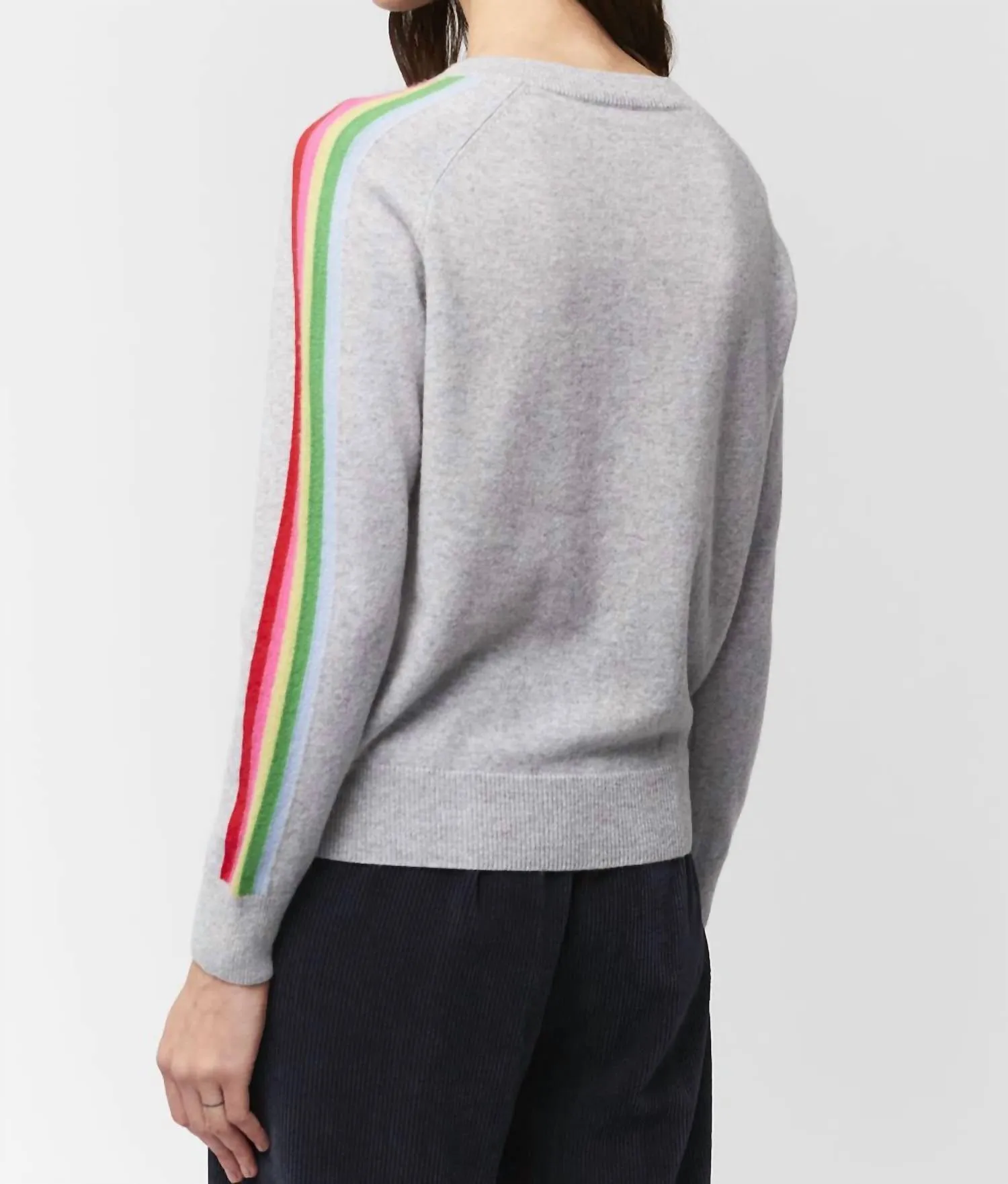 Aldo Martins - Cashmere crewneck sweater with piping