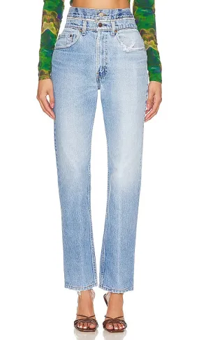 aligrace Double Waist Customs in Blue