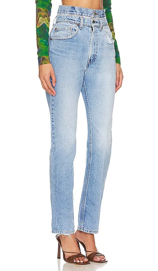aligrace Double Waist Customs in Blue