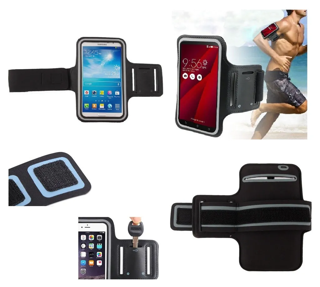 Armband Professional Cover Neoprene Waterproof Wraparound Sport with Buckle for Sharp Android One S7 (2019) - Black