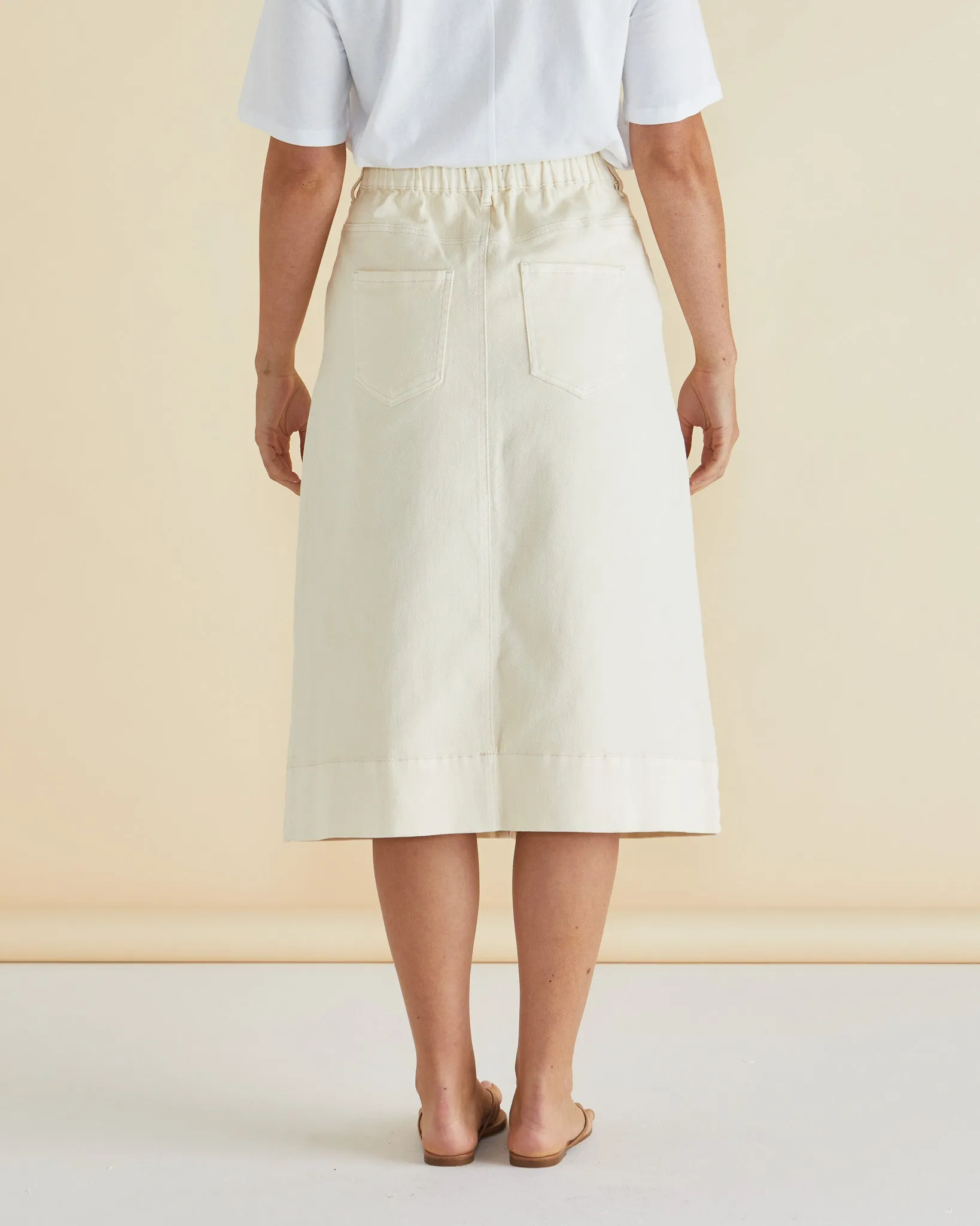 Astra Denim Skirt - Off-White