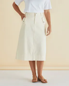 Astra Denim Skirt - Off-White