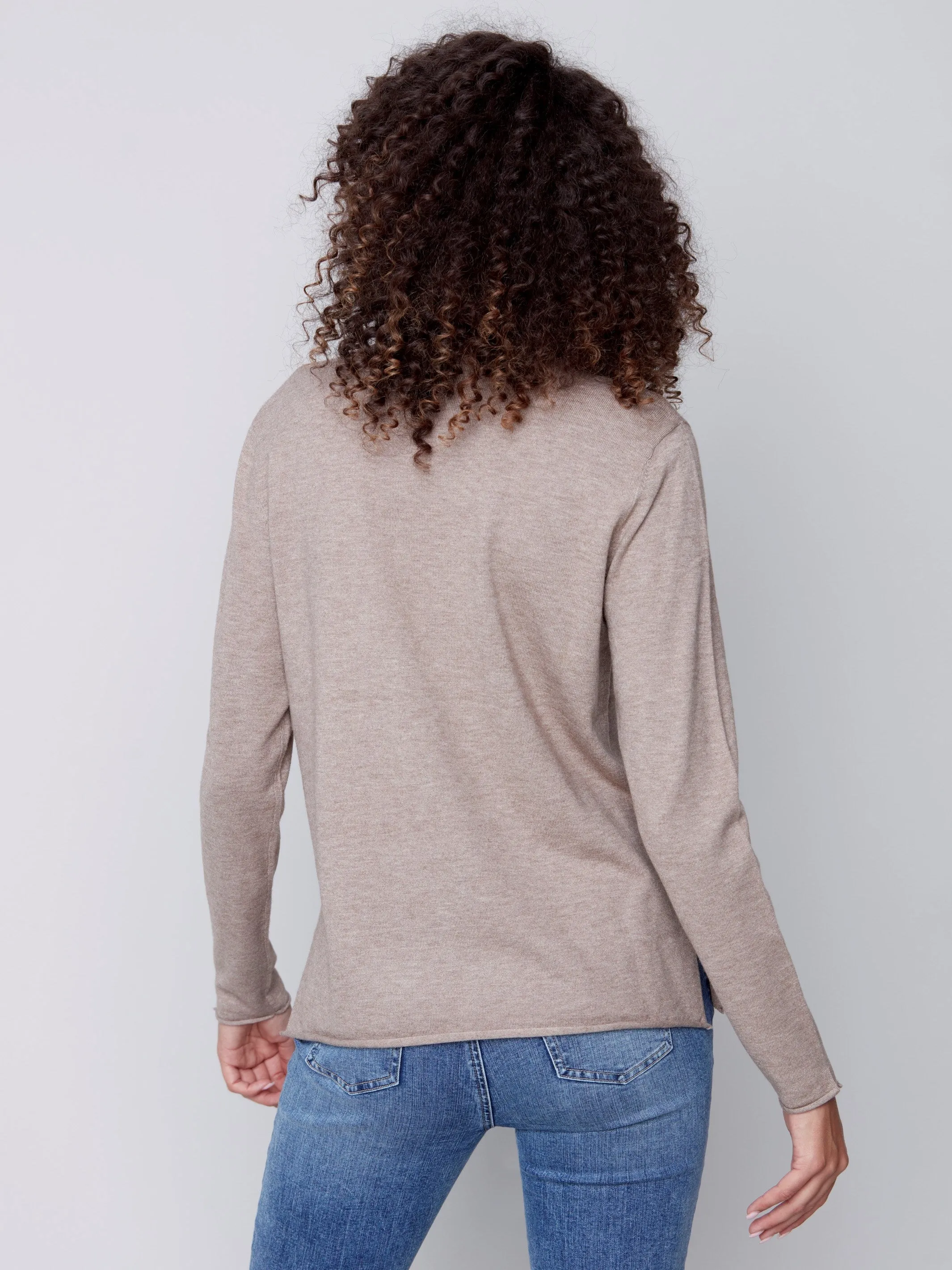 Basic V-Neck Sweater - Truffle