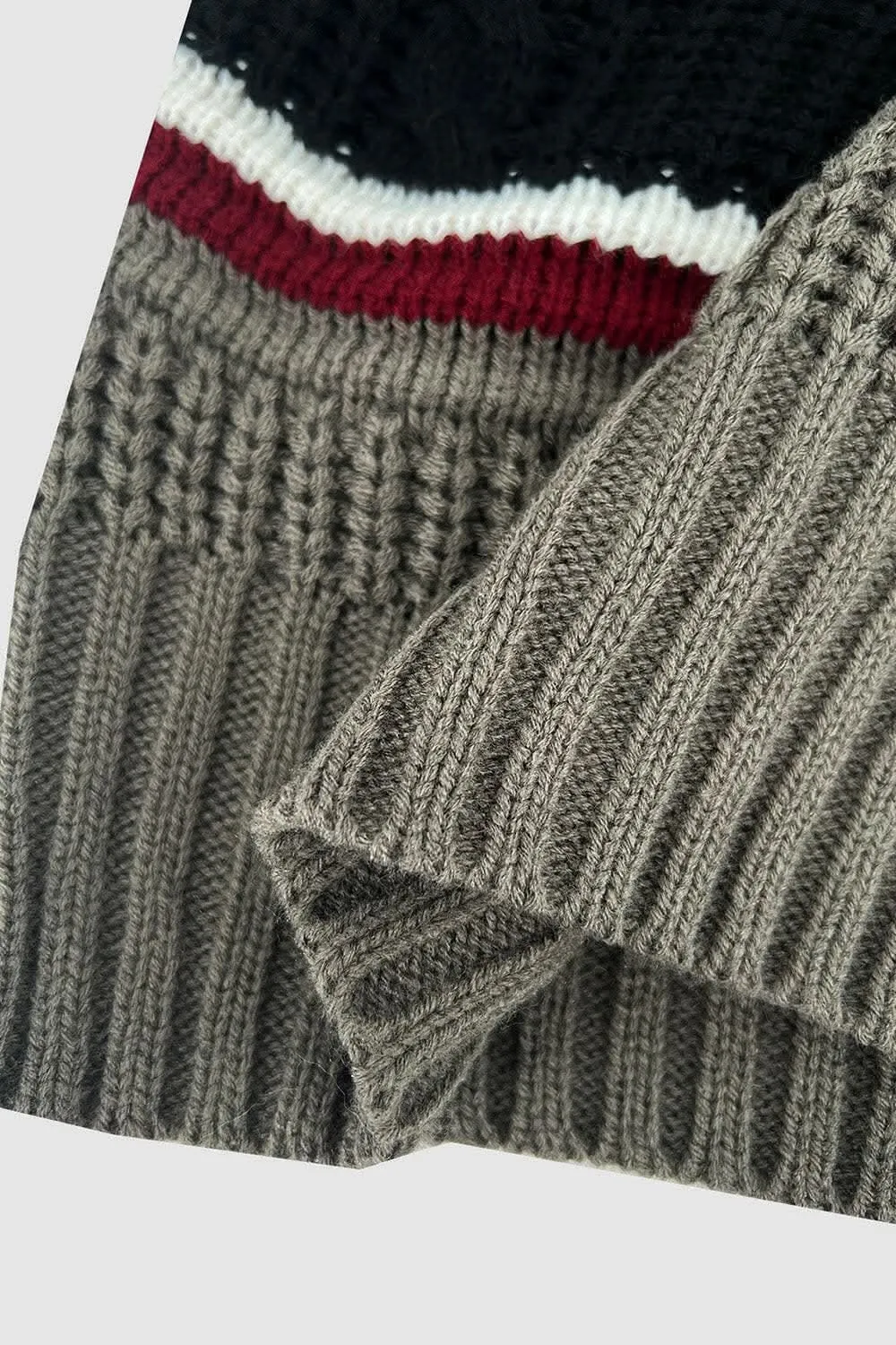 Cozy striped quarter zip sweater