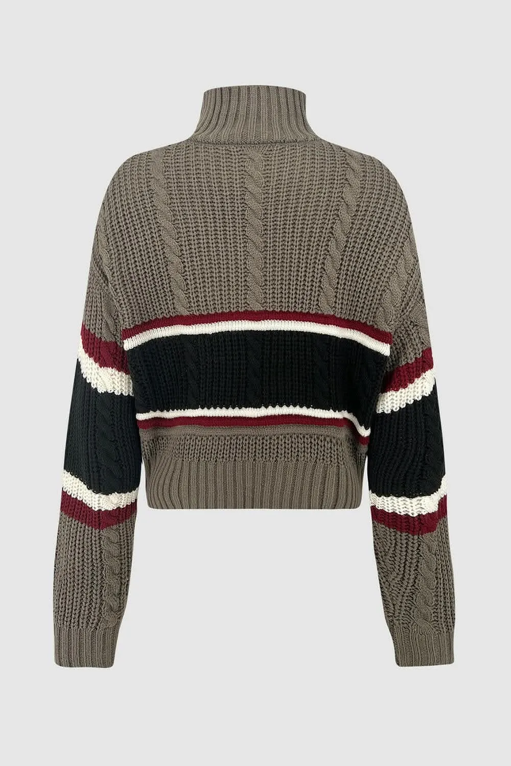 Cozy striped quarter zip sweater