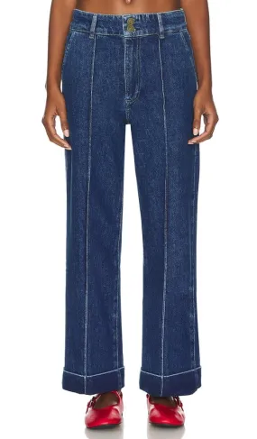 FRAME 70's Cuffed Crop Straight in Blue