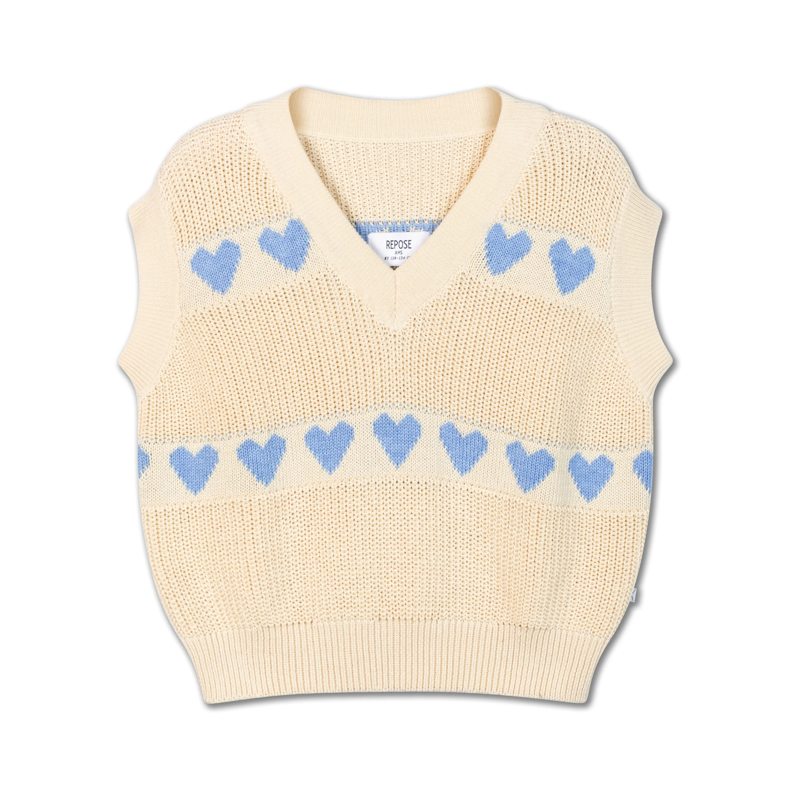 knit spencer - summer day blue hearts