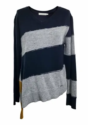 Lane Stripe Sweater - Ink/Mustard