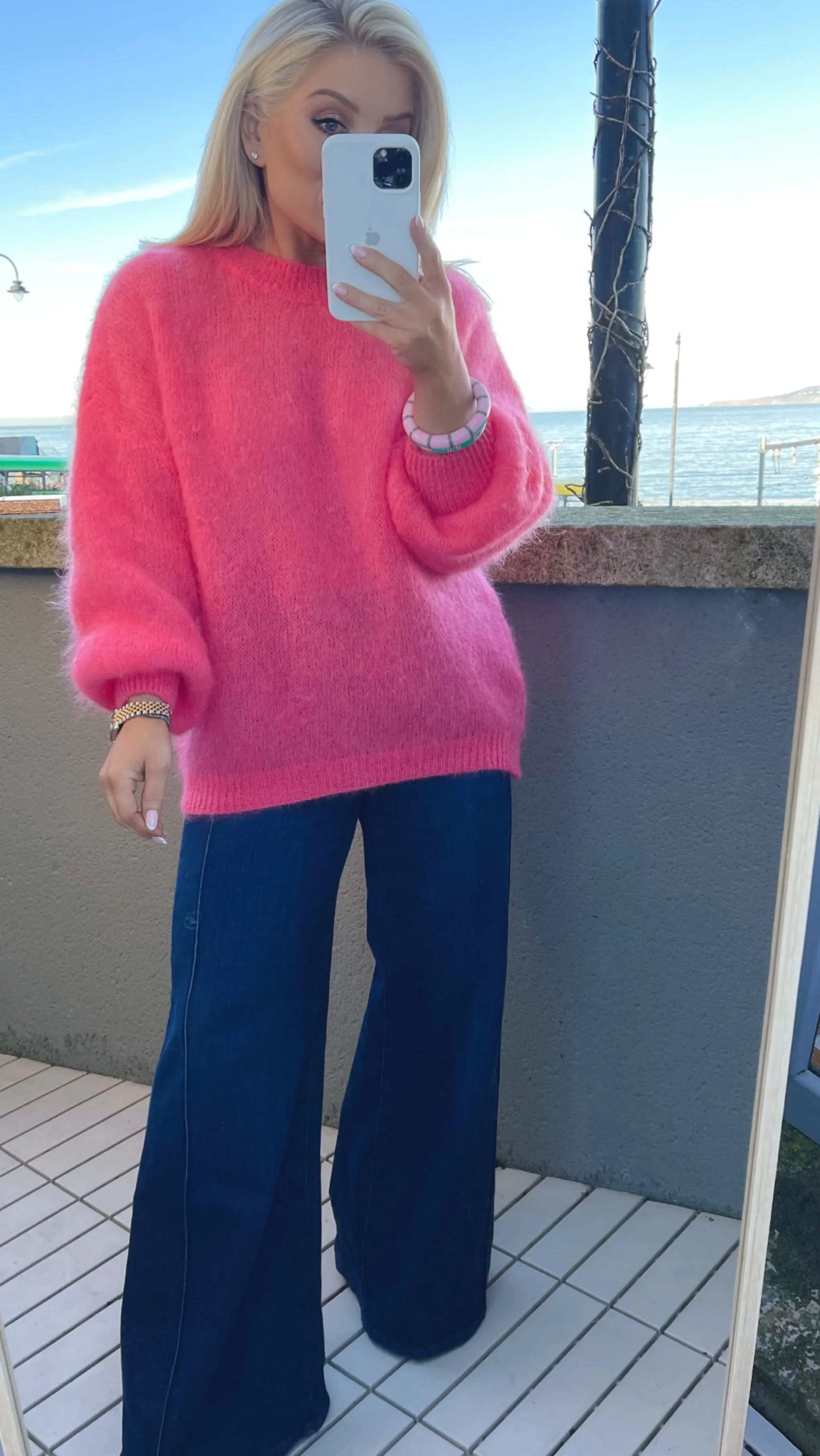 LORIE SOFT MOHAIR SWEATER - CORAL