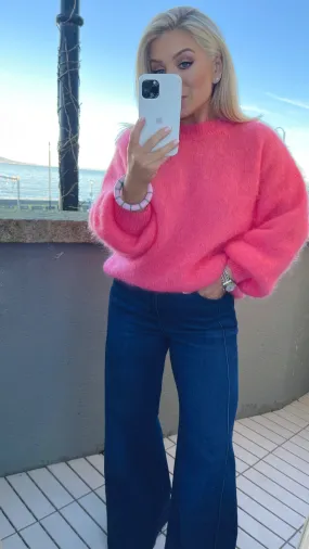 LORIE SOFT MOHAIR SWEATER - CORAL
