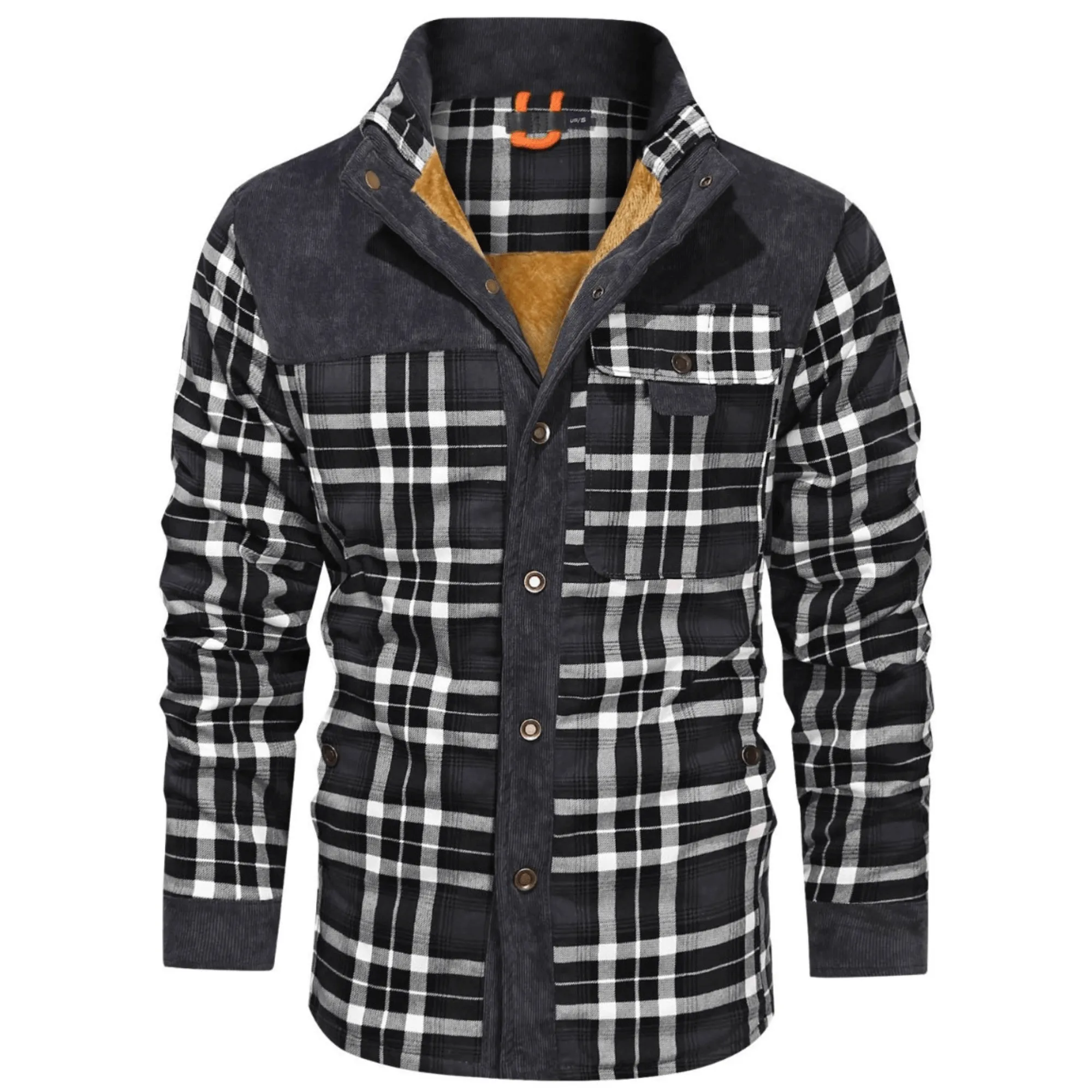 Men's Retro Plaid Fleece Jacket - Warm & Stylish