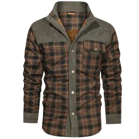 Men's Retro Plaid Fleece Jacket - Warm & Stylish
