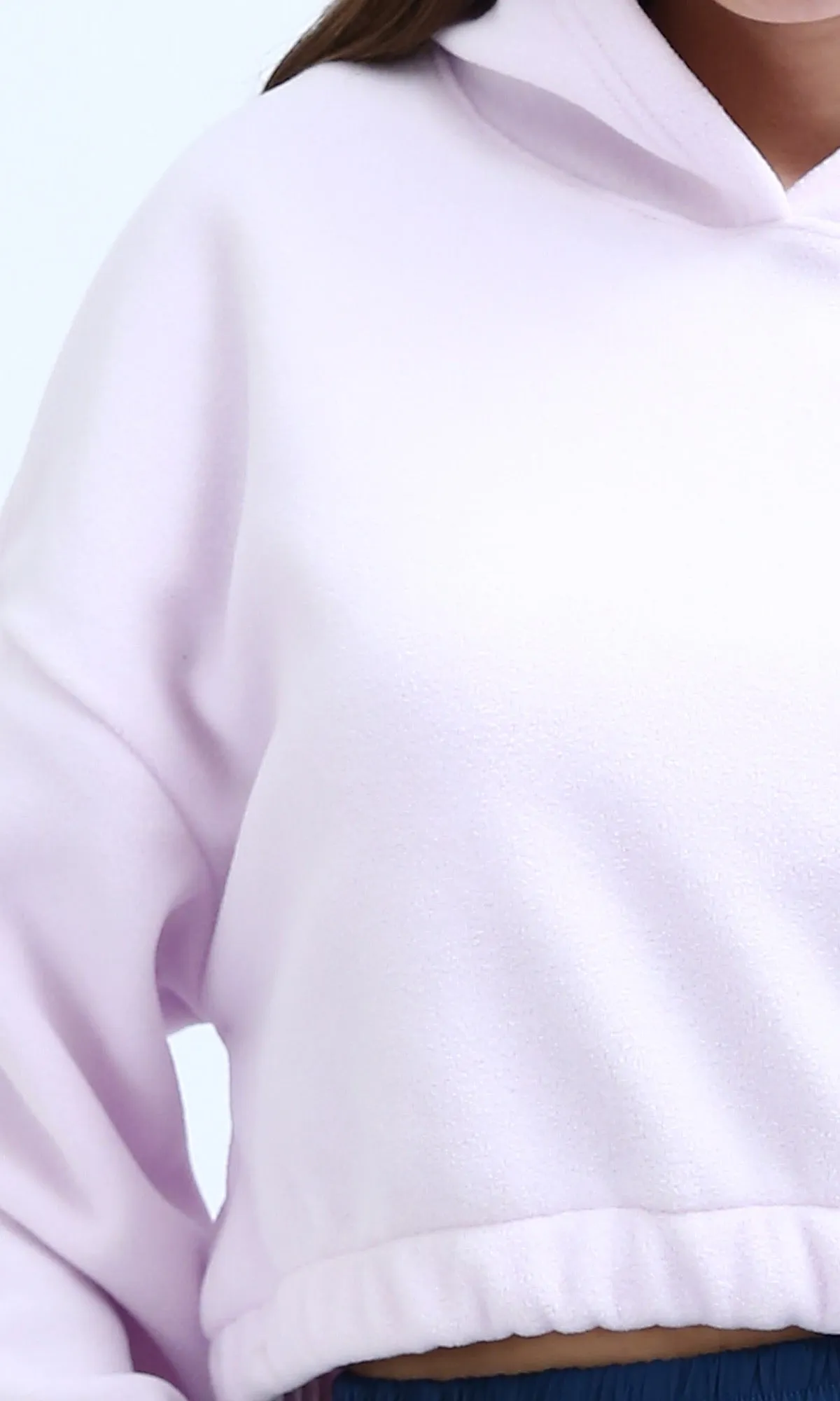 O200380 - Regular Fit Solid Light Purple Winter Hoodie