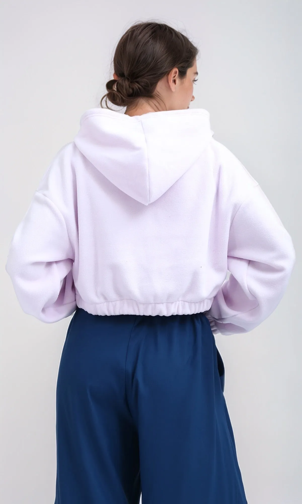 O200380 - Regular Fit Solid Light Purple Winter Hoodie