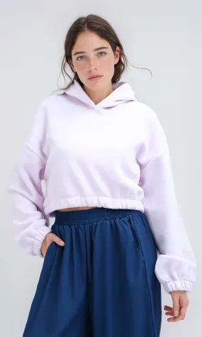 O200380 - Regular Fit Solid Light Purple Winter Hoodie