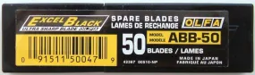 OLFA BLADES BLACK X-SHARP 50 PER PACK ULTRA SHARP 9MM