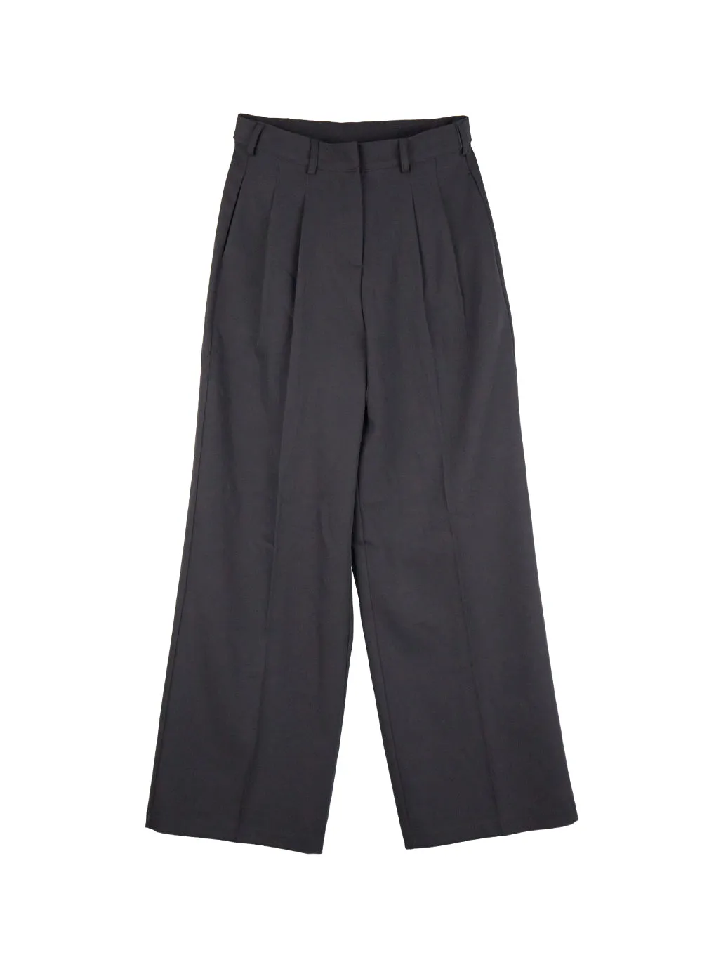 Pintuck Wide-Fit Slacks CF504
