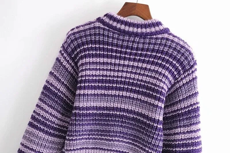 STRIPED KNITTED SWEATER