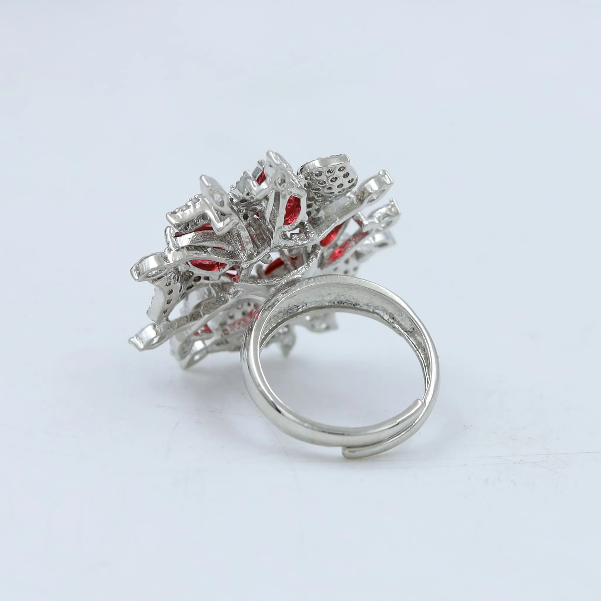 Stylish Zircon/AD Cocktail Adjustable Ring 1128-69