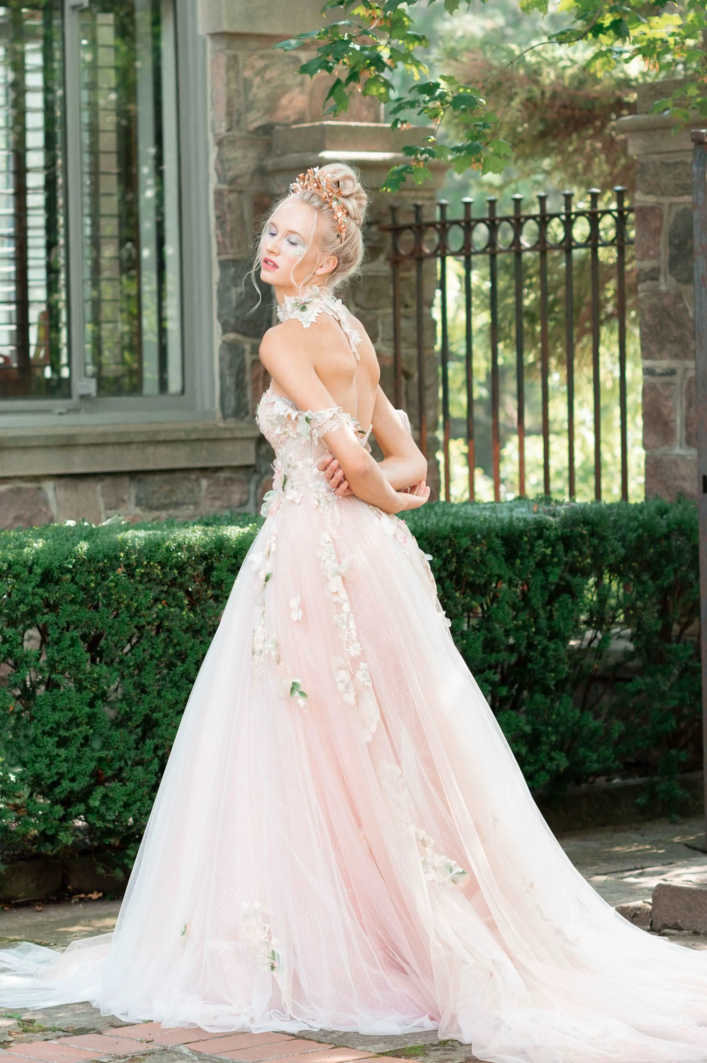 SUMMER Romantic Pink Floral Gown
