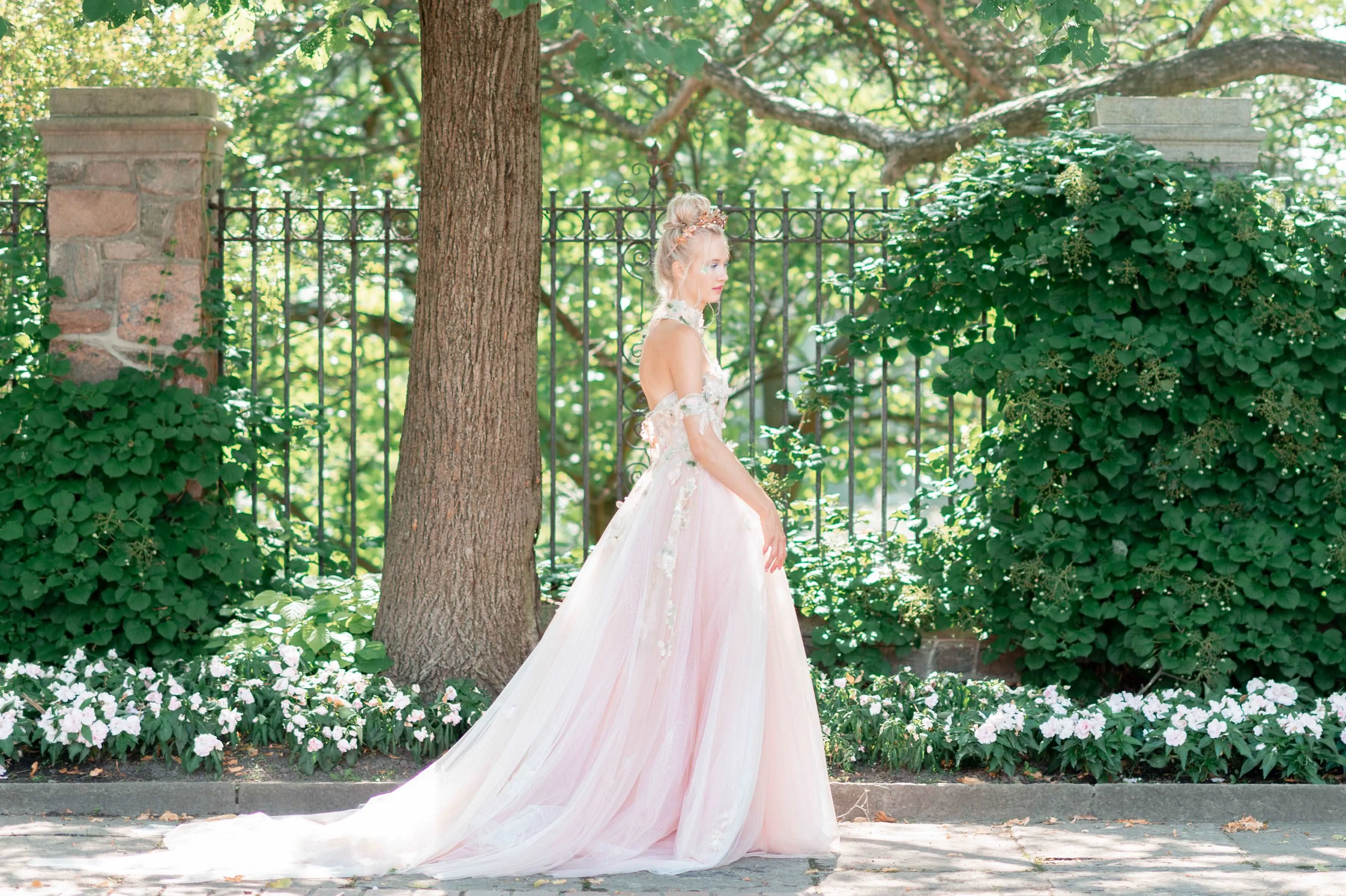 SUMMER Romantic Pink Floral Gown