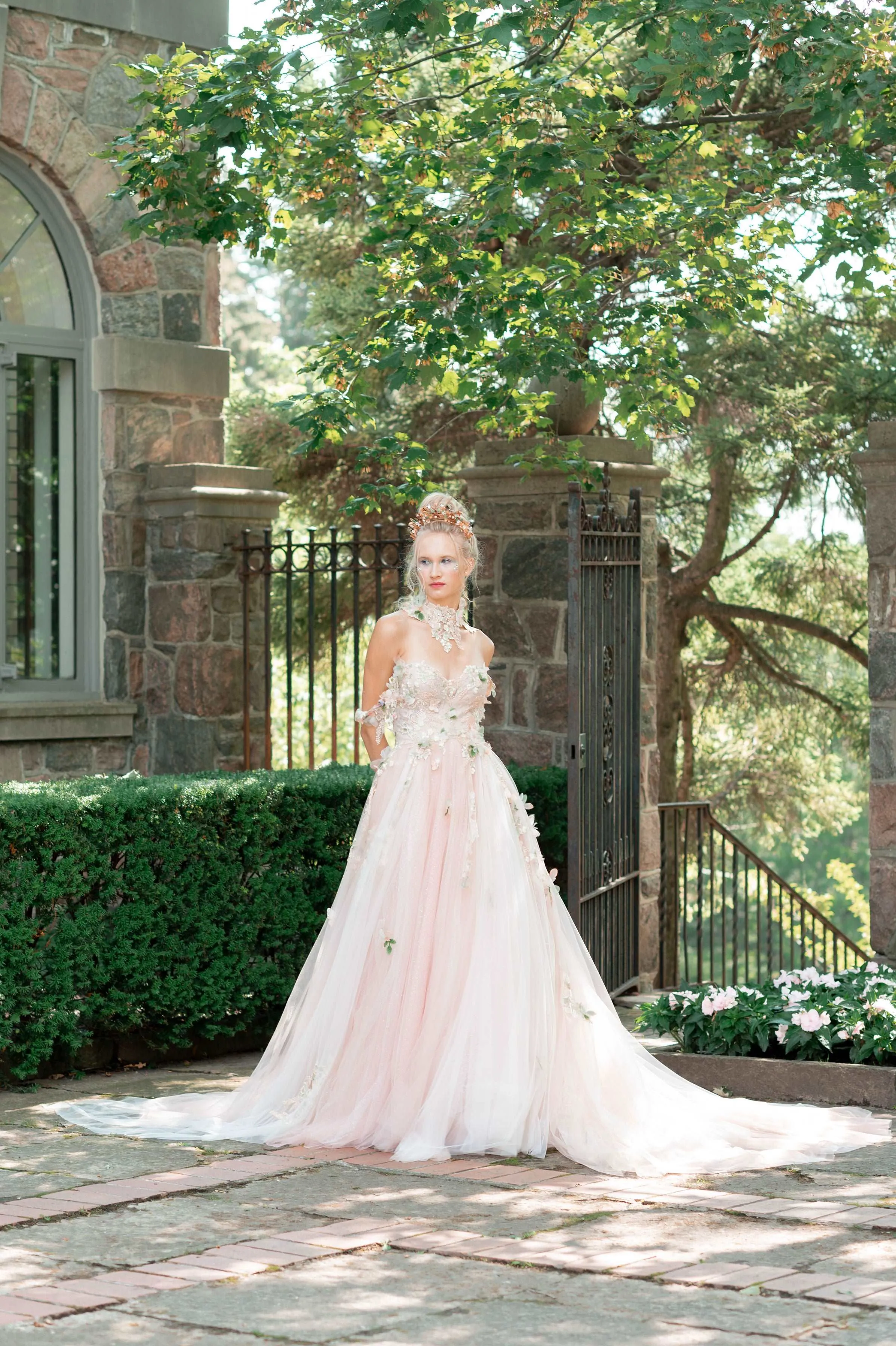 SUMMER Romantic Pink Floral Gown