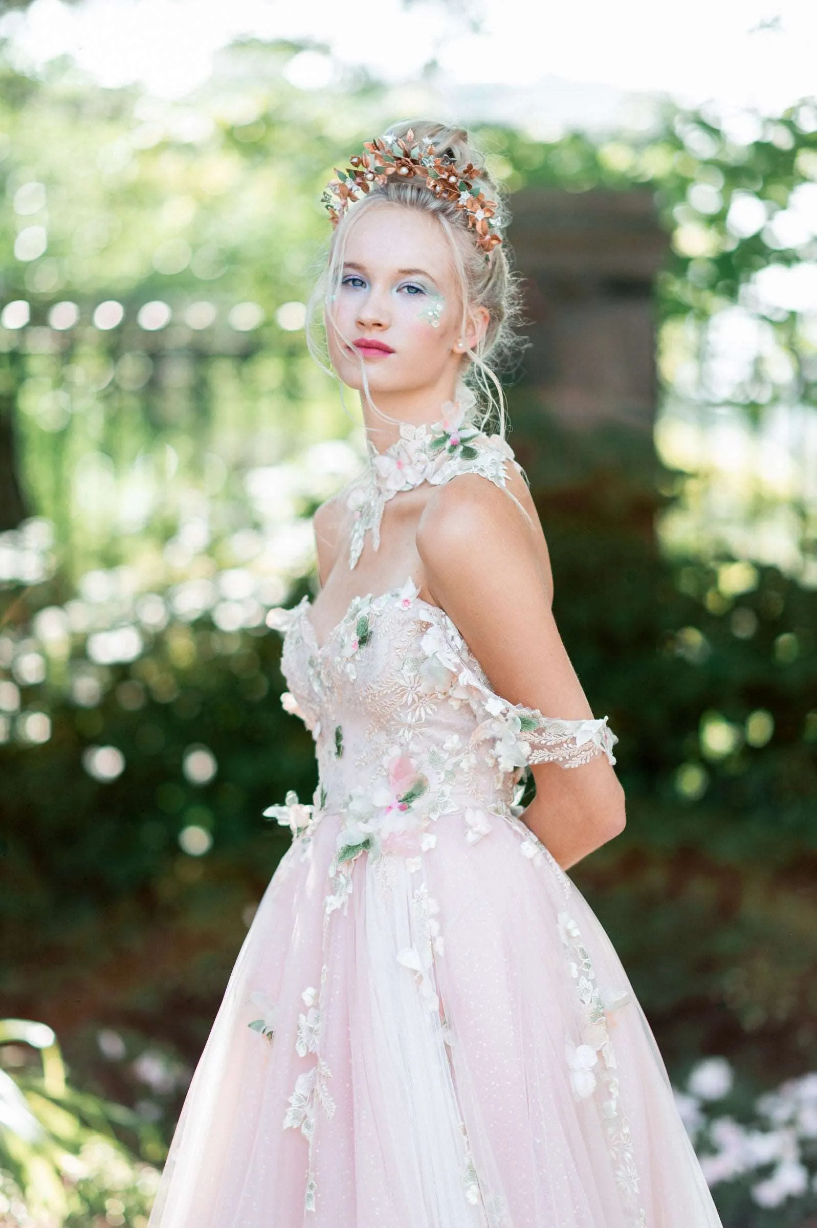 SUMMER Romantic Pink Floral Gown