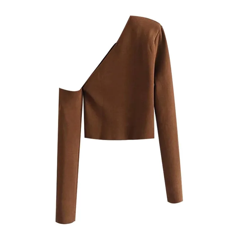 SWEATER WITH ASYMMETRIC NECK