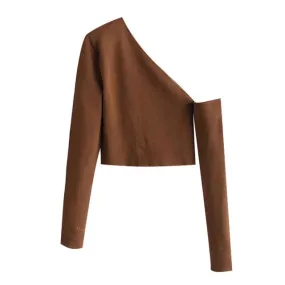 SWEATER WITH ASYMMETRIC NECK