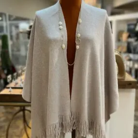 Taupe Fringed Ruana-50% OFF